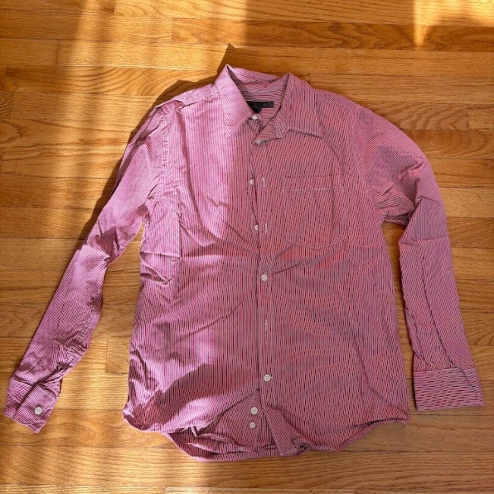 Old Navy Men's Small Red Striped Dress Shirt
